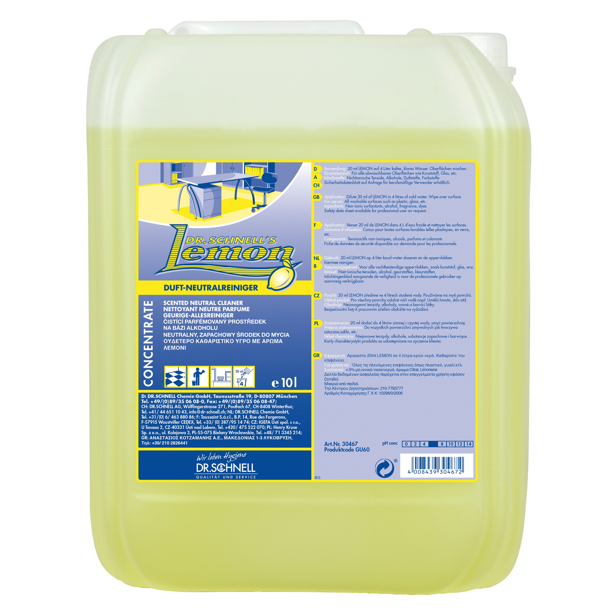 Dr. Schnell's Lemon Duft-Neutralreiniger - 10 Liter Kanister